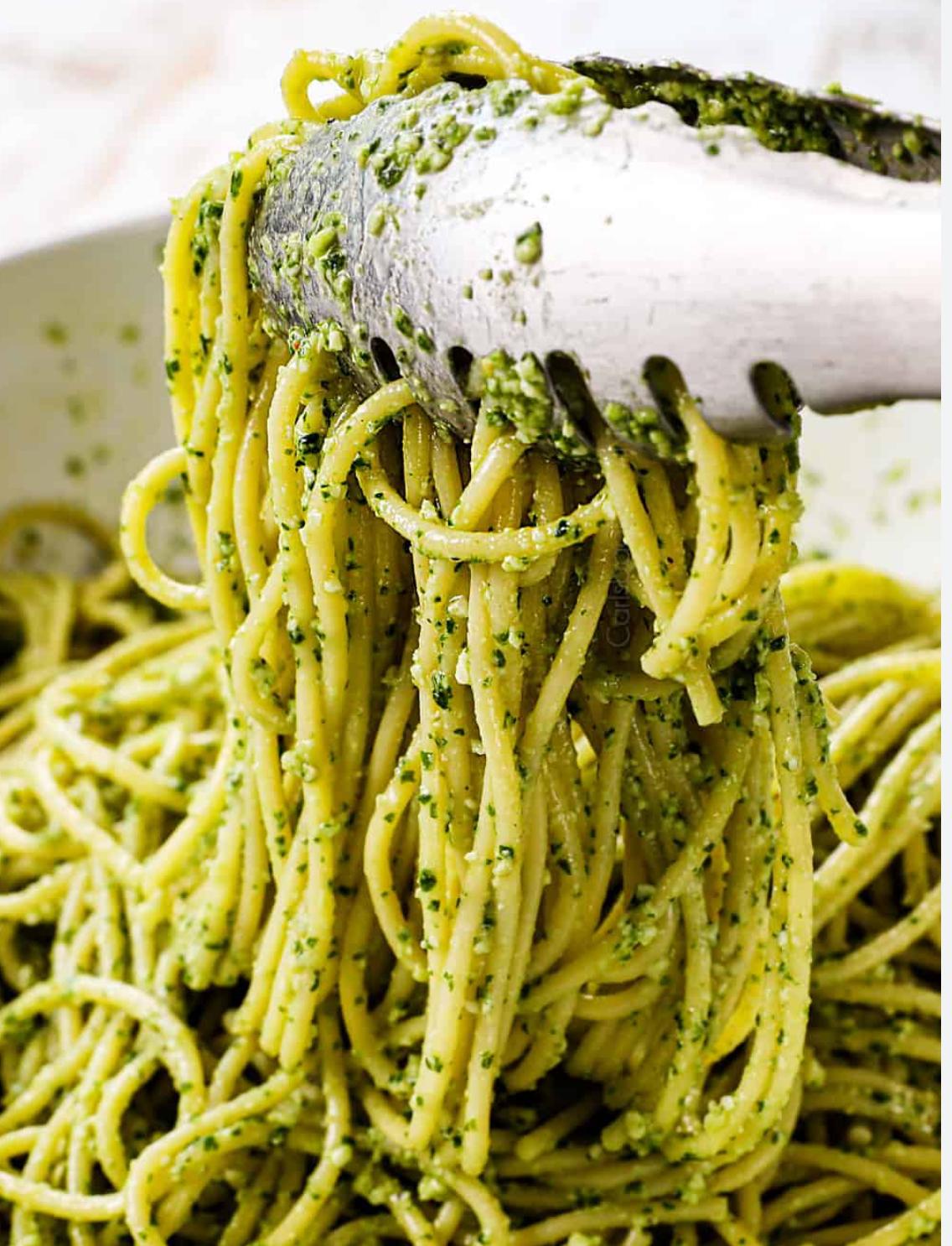 Pasta With Pesto Sauce.