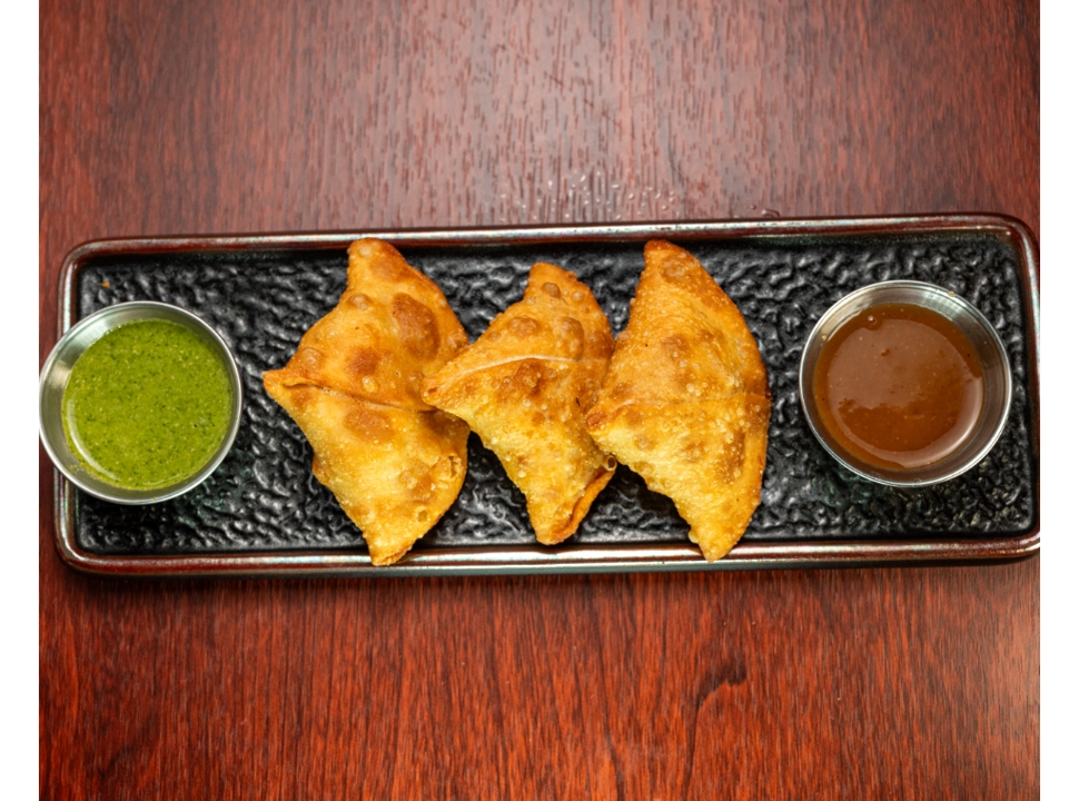 Samosas (Vegan) (Sauce Contains Peanuts).