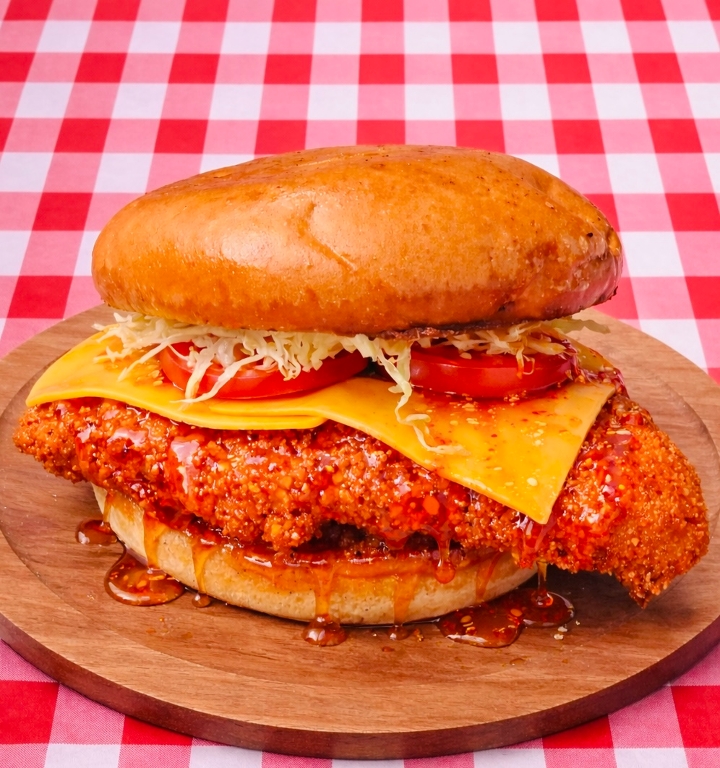 Hot Honey Crispy Chicken Burger.