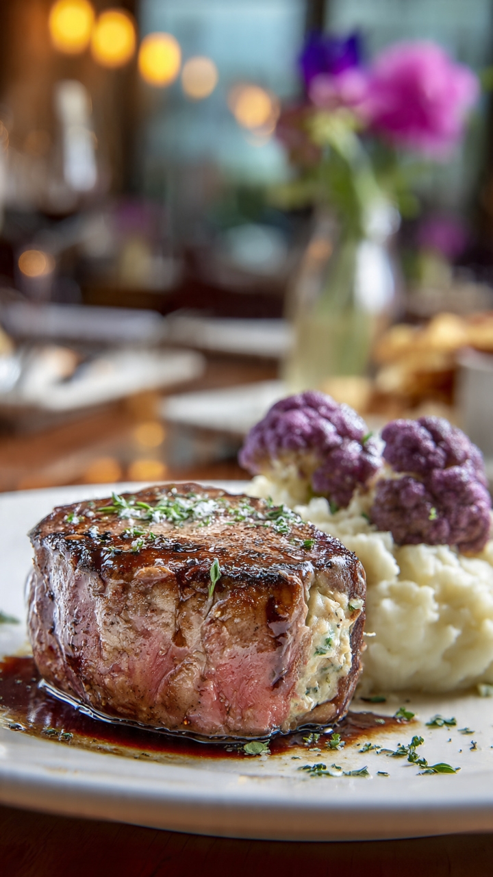 Mascarpone and Crab Stuffed Filet Mignon.