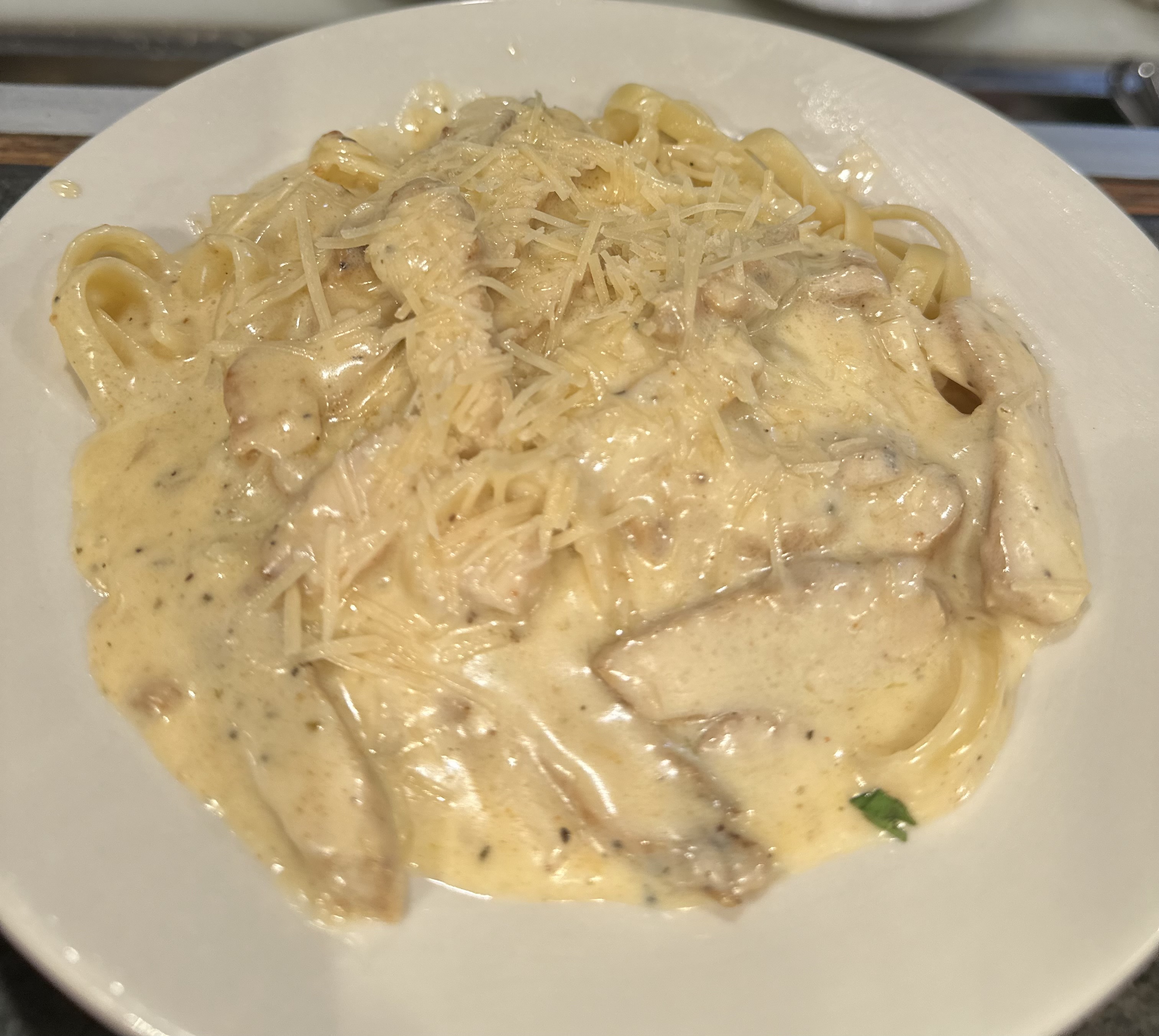 Chicken Fettuccini Alfredo.