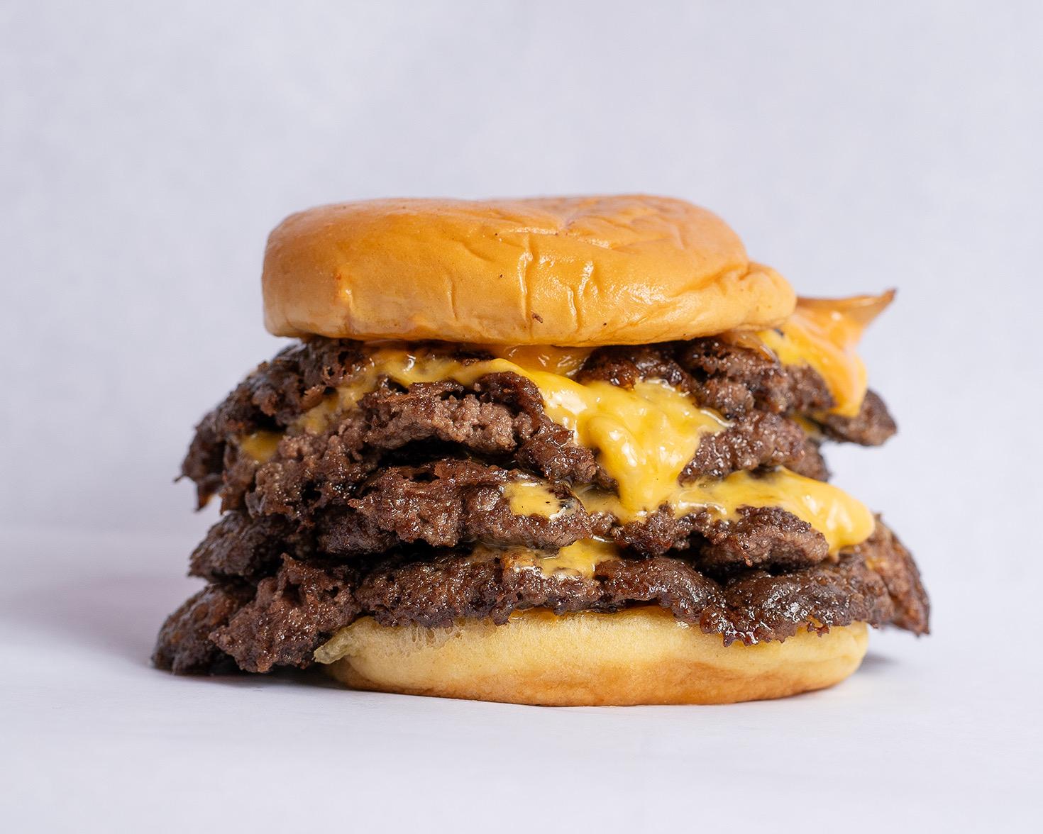 YoYo Triple Smash Burger.