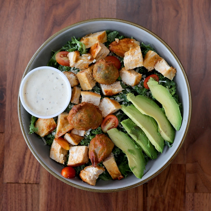 Catering Chicken Kale Caesar Salad.