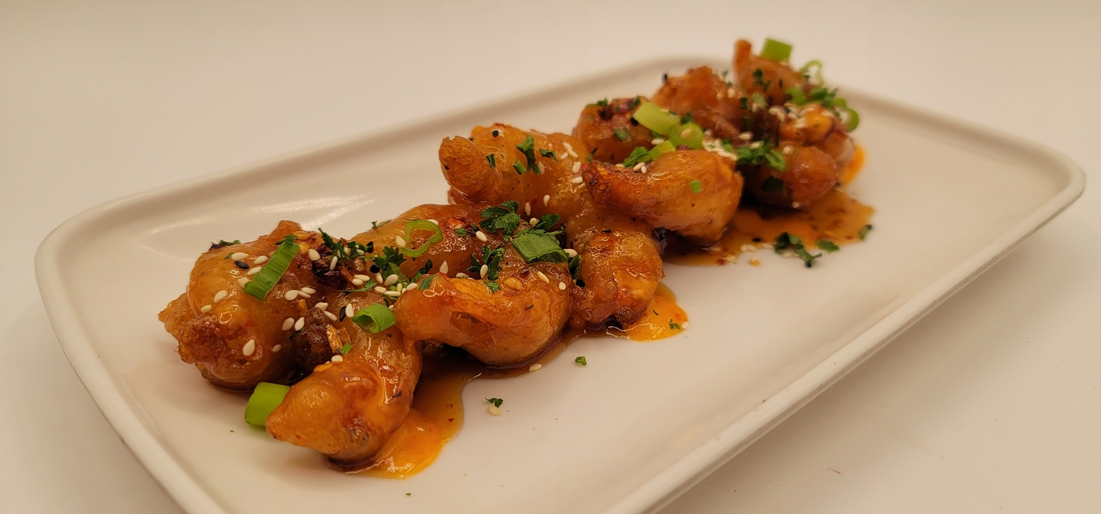 Soy Garlic Tempura Shrimp.