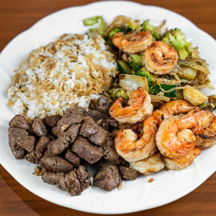 (L)Shrimp & Filet Mignon Hibachi.
