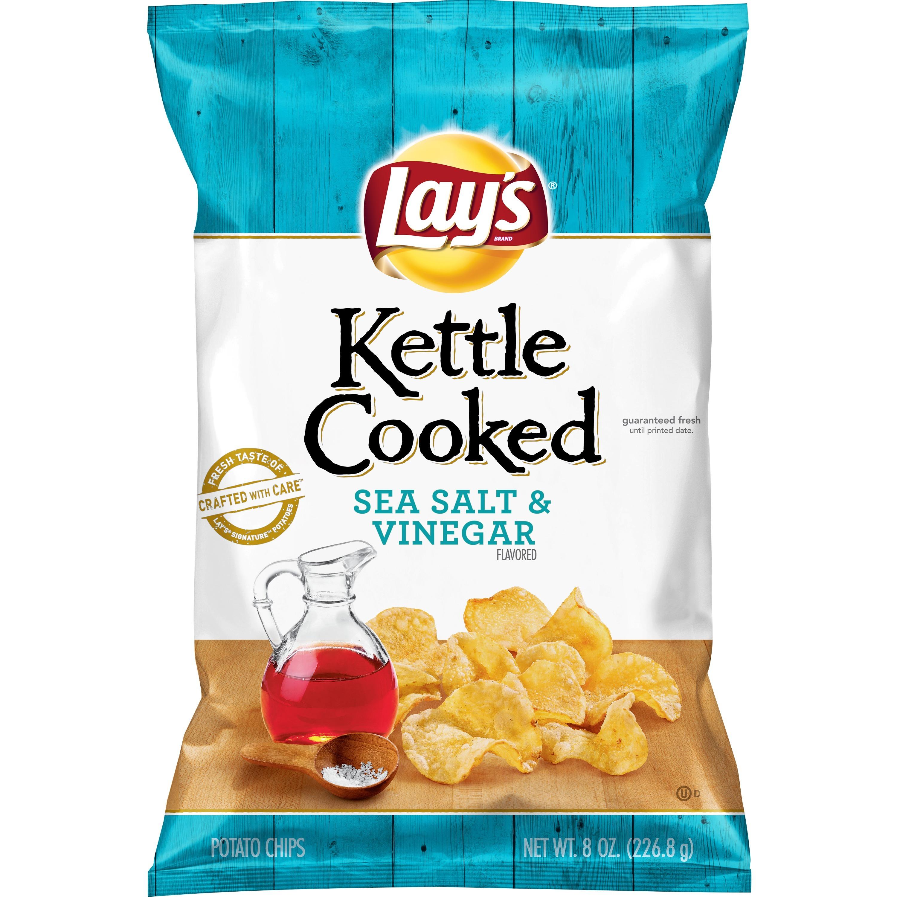 Lay's Kettle Cooked Sea Salt & Vinegar Potato Chips - 8oz.