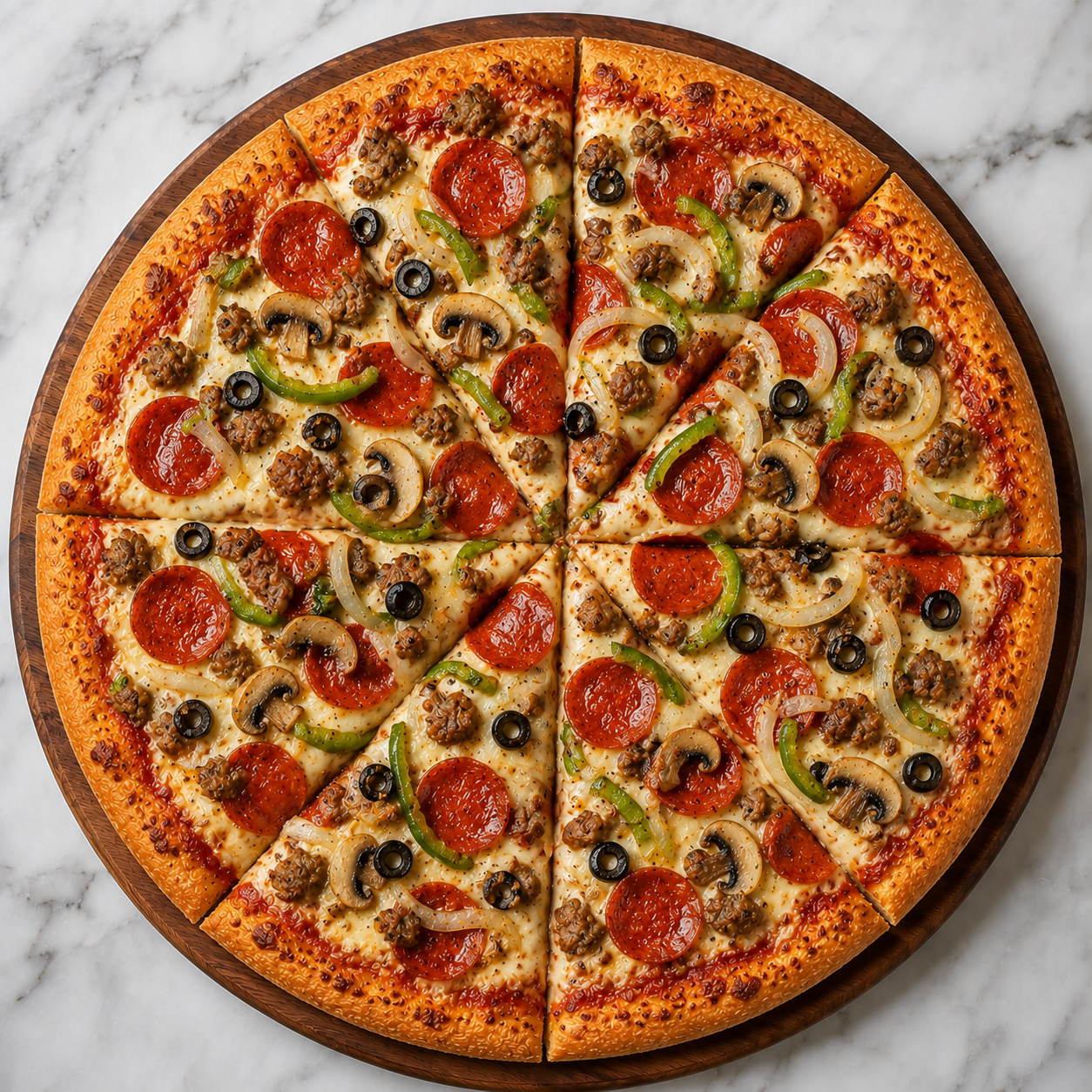 Bienville Supreme Pizza.