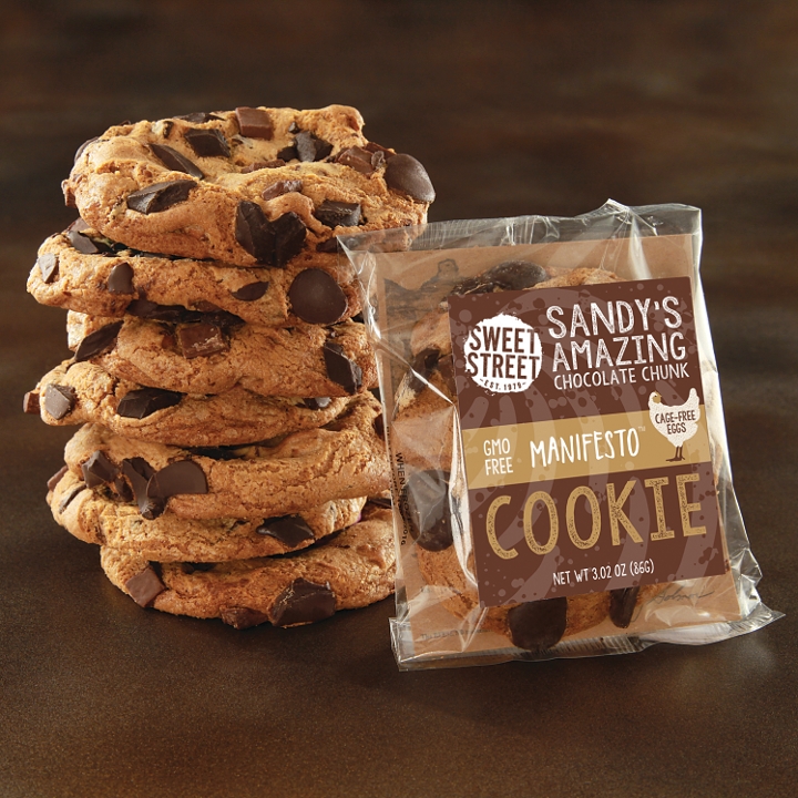 Sandy’s amazing chocolate chunk manifesto® cookie.