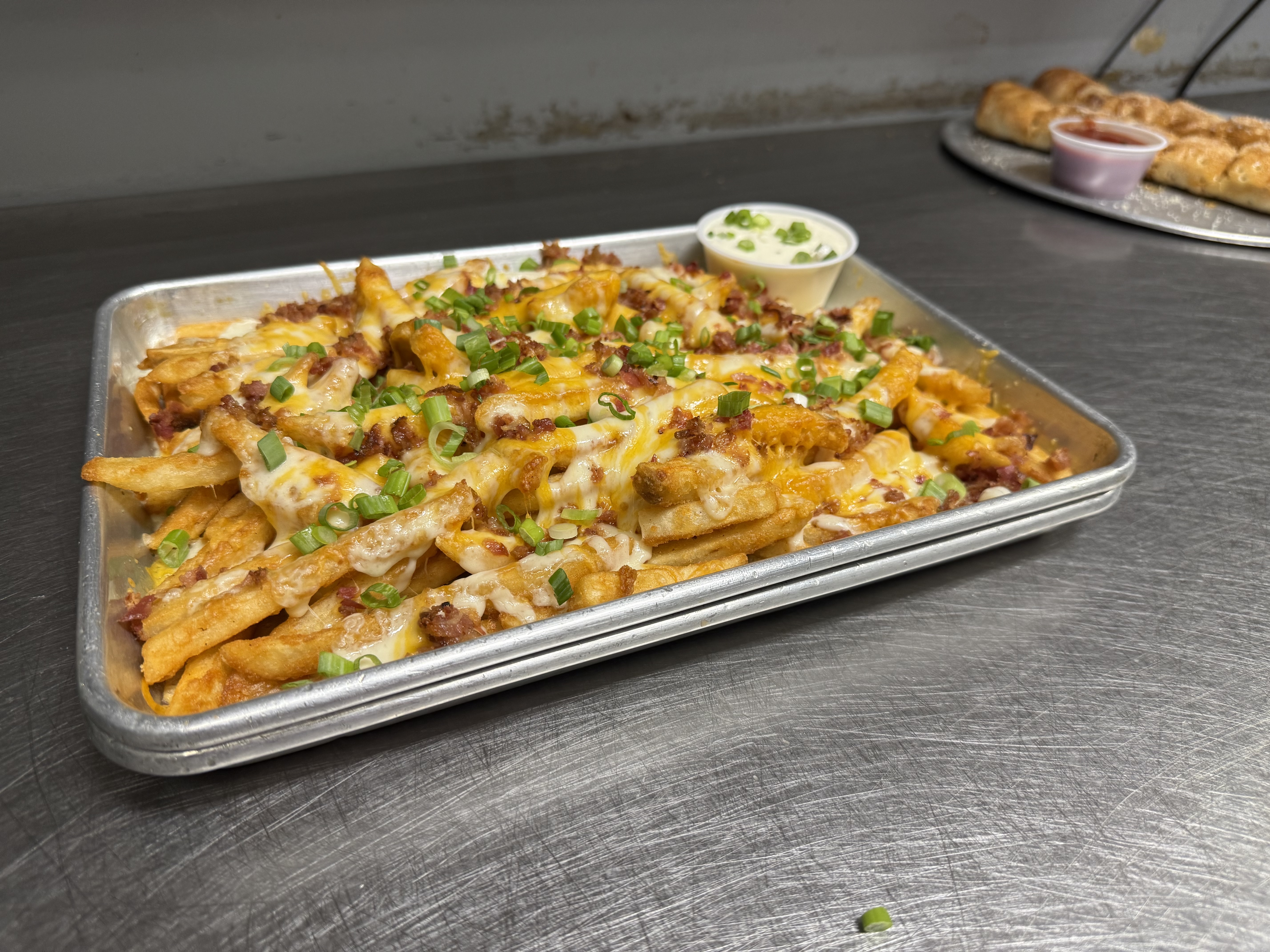 Cheddar Bacon Cheese Fries.