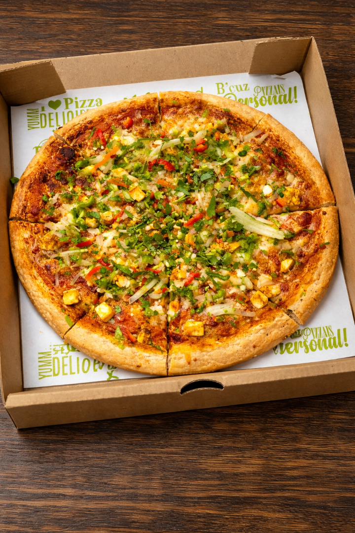 Signature Paneer Tikka Pizza.