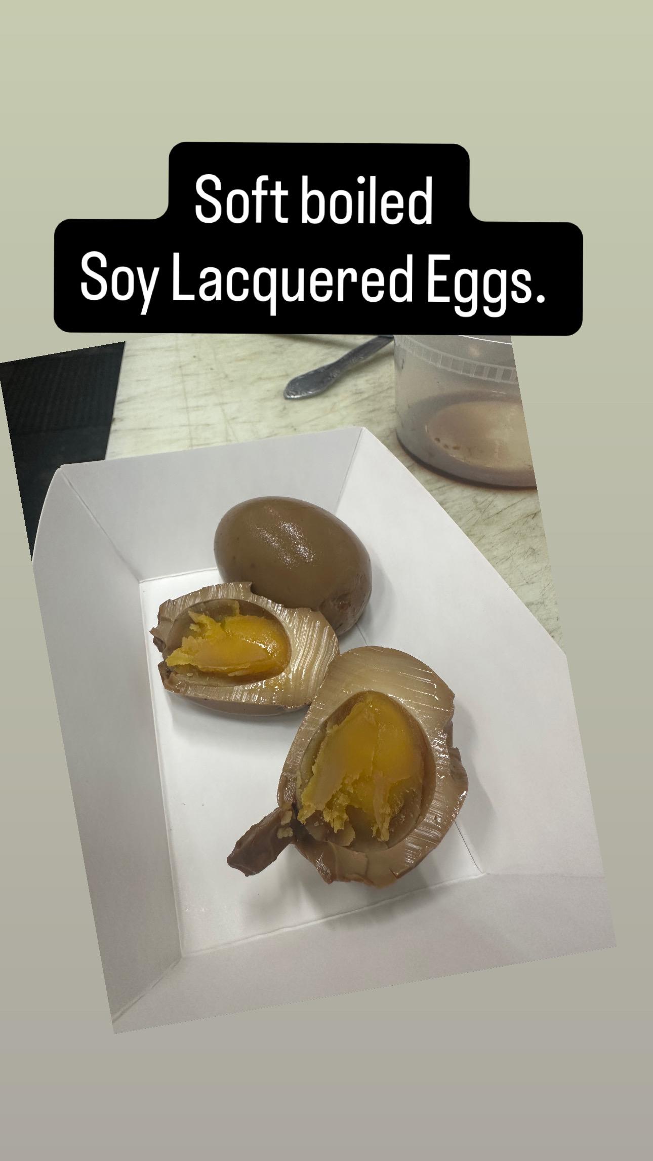 Soy lacquered Eggs.