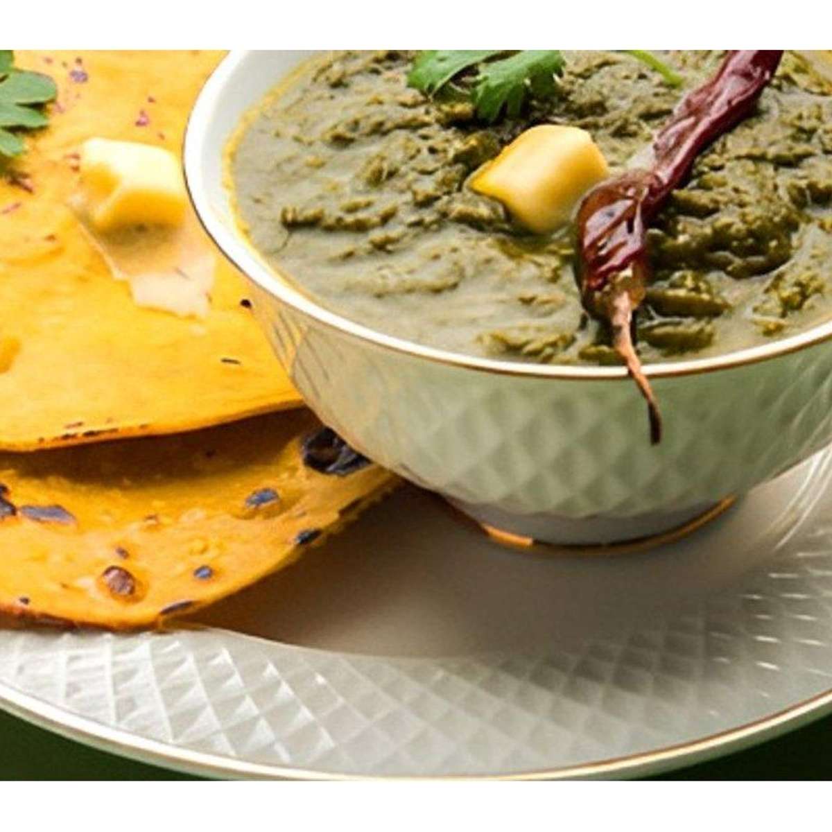 Sarson Da Saag-Makki Di Roti.