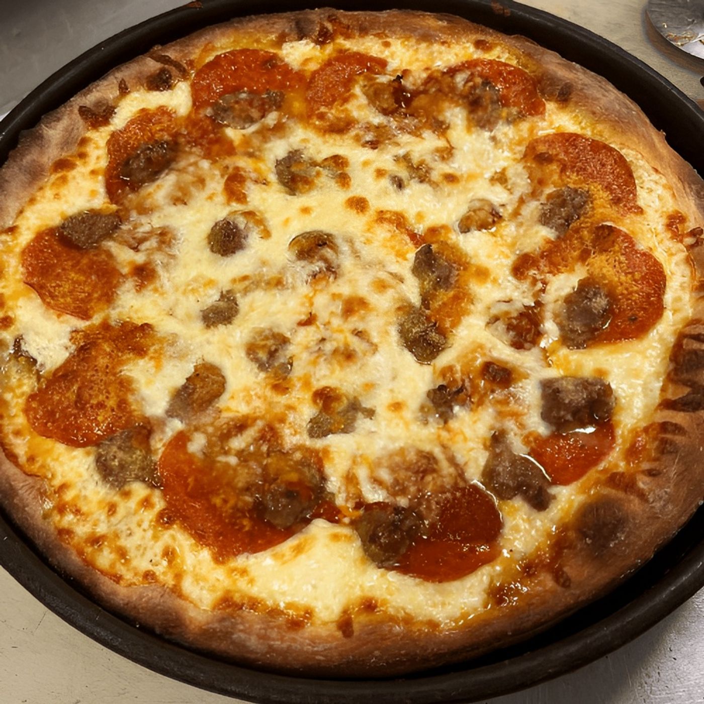 Chicago Style Deep Dish Pizza.