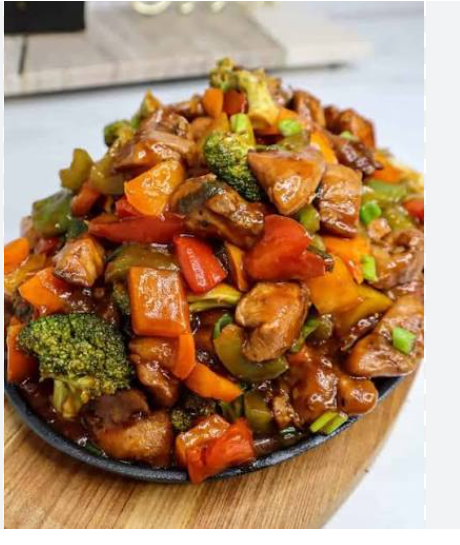 CHICKEN WITH MIXED VEGETABLES.