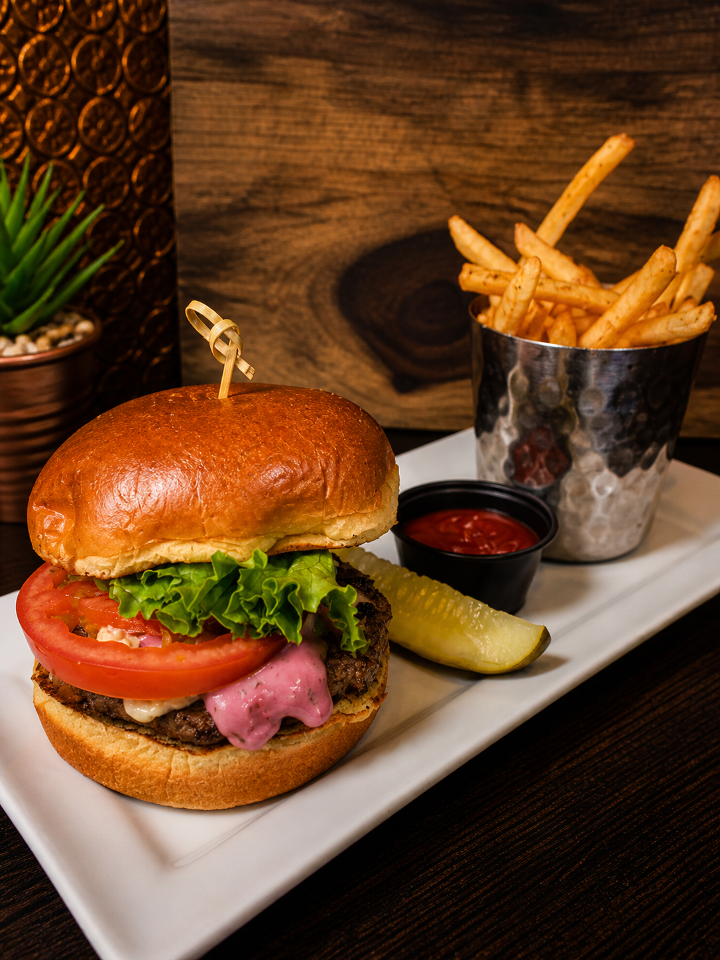 Bleu & Blue Burger.