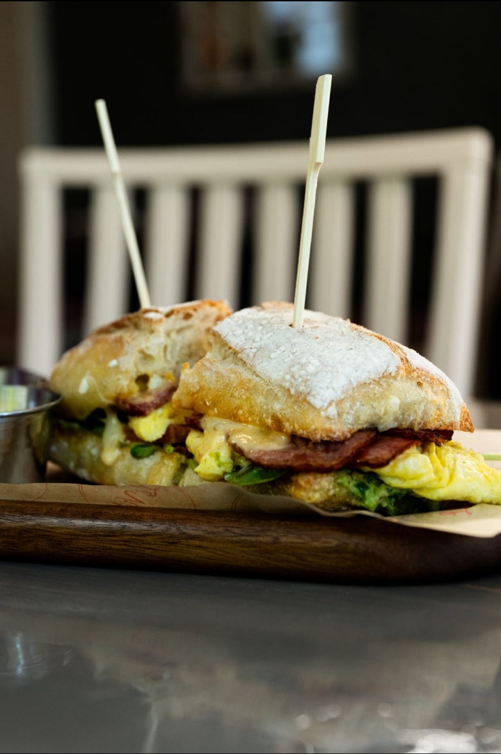 Ciabatta Breakfast Sandwich.