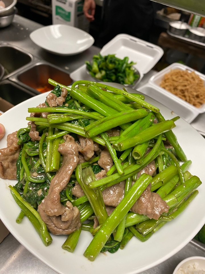 通菜猪/牛 85.Ong Choy w/Pork or Beef.
