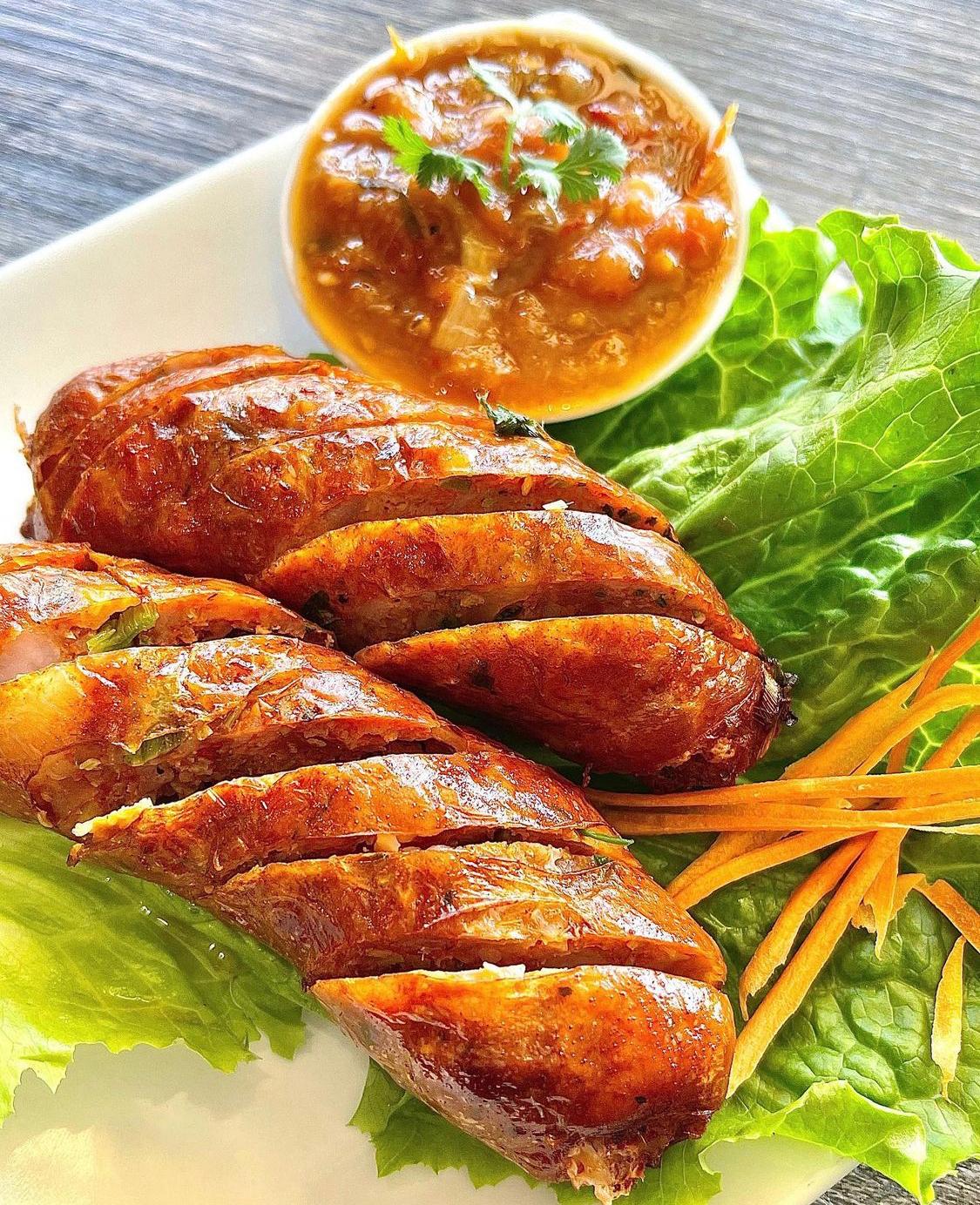 Lao pork sausages W/sticky rice.