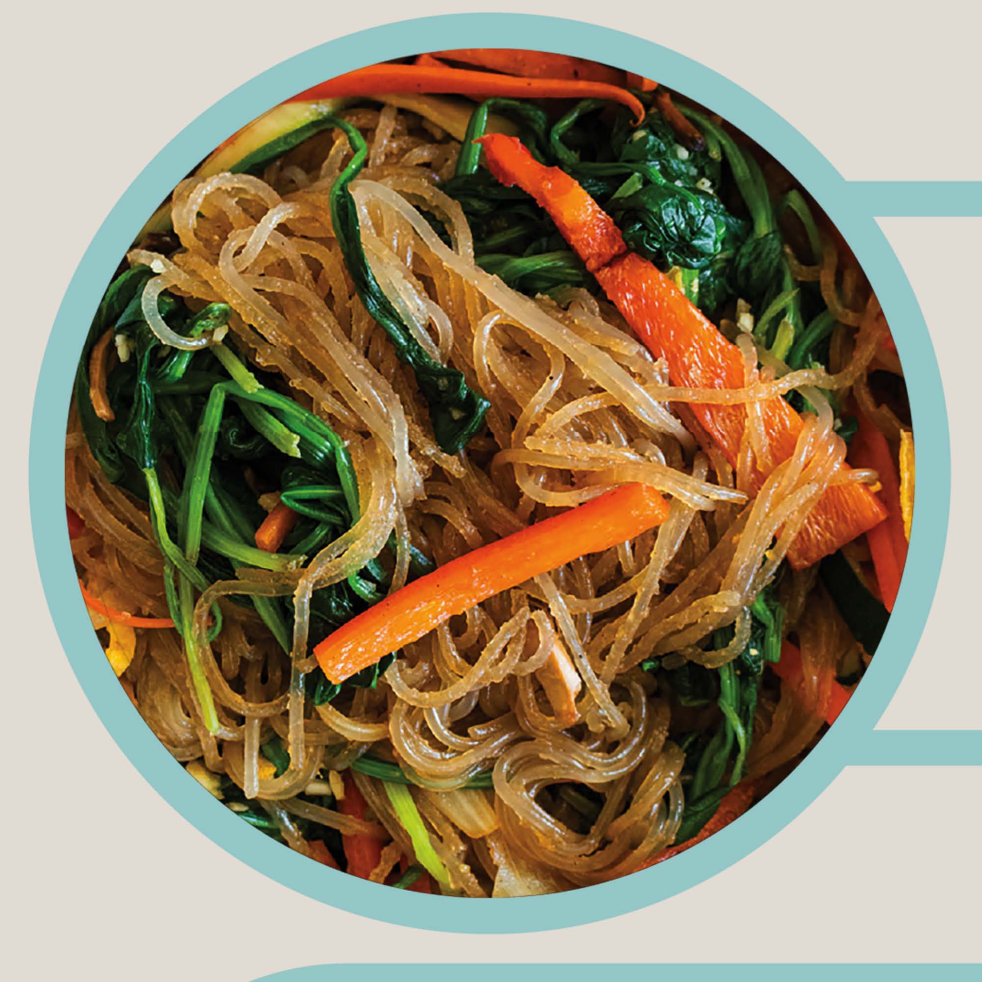 JapChae (Korean Glass Noodles).