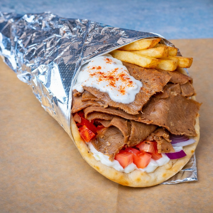 LAMB GYRO (CHICAGO GYRO) SANDWICH.