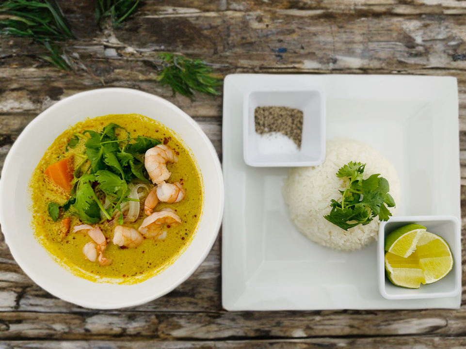 Curry Shrimp with Rice.