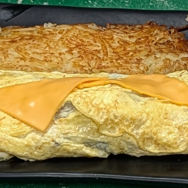 Bacon & Cheese Omelette.