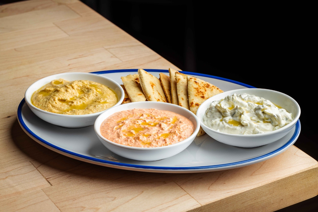 All Three Spreads & Pita.