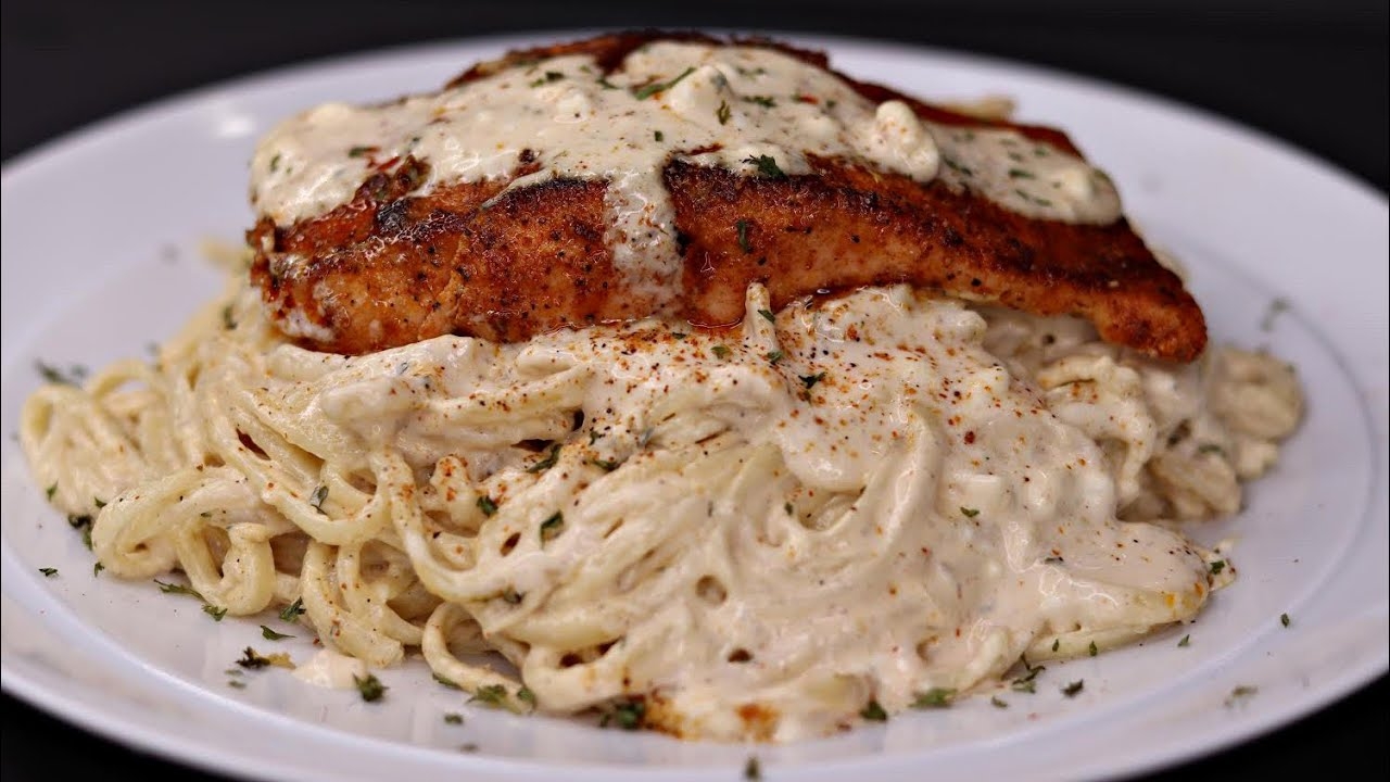 Blackened Salmon Linguine.