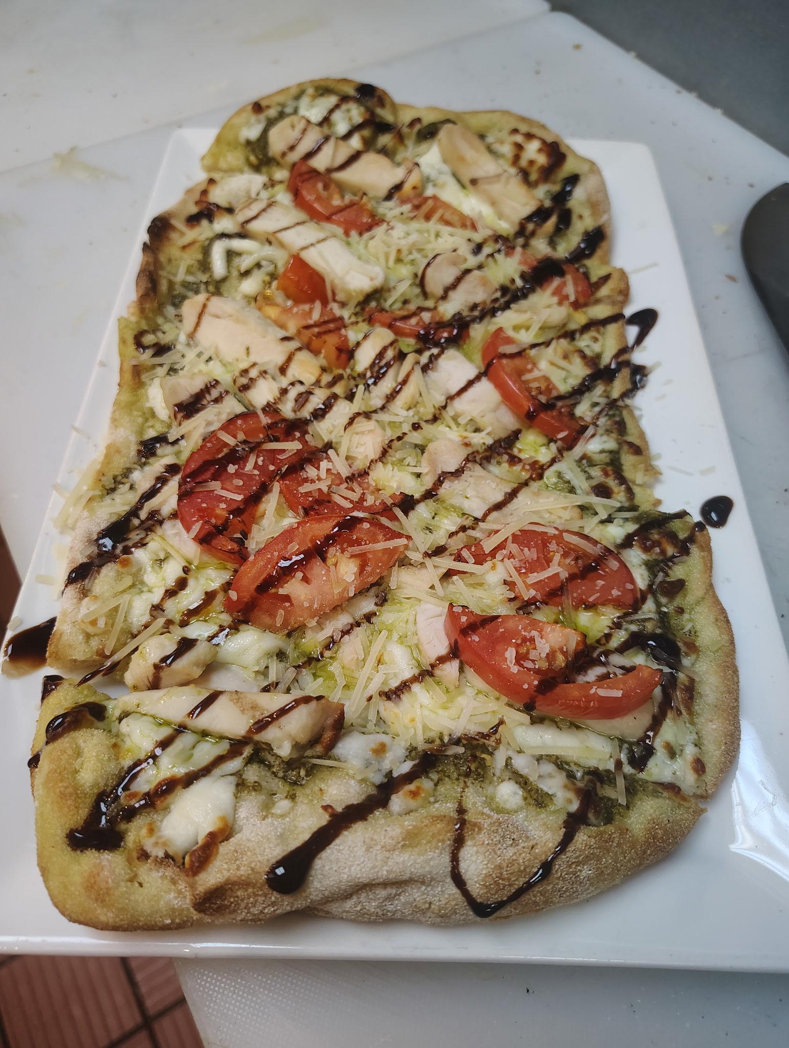 Chicken Pesto Flatbread.