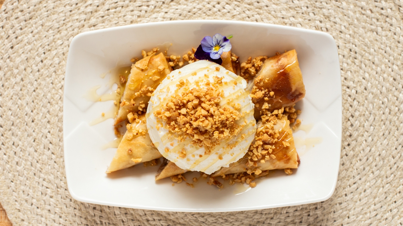 Fried Banana with Ice Cream.