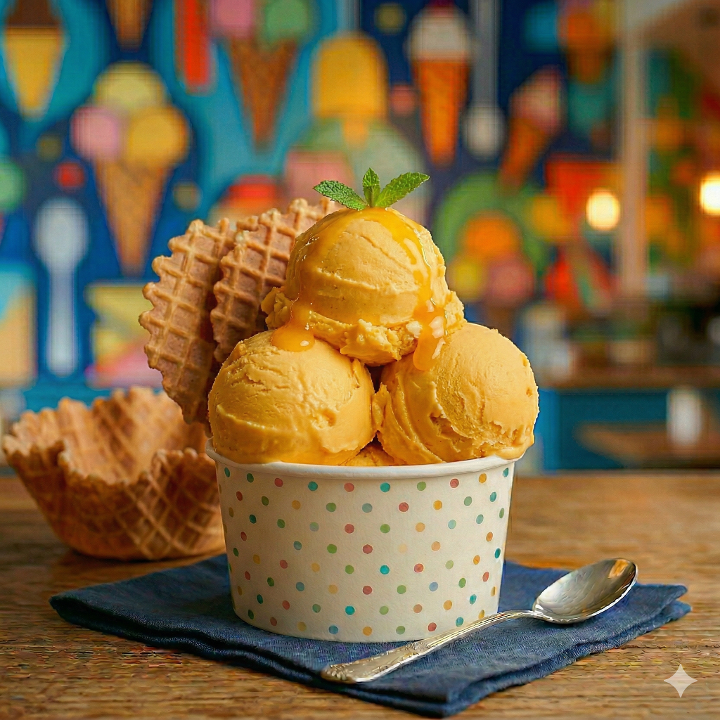 Alphonso Mango Ice Cream.