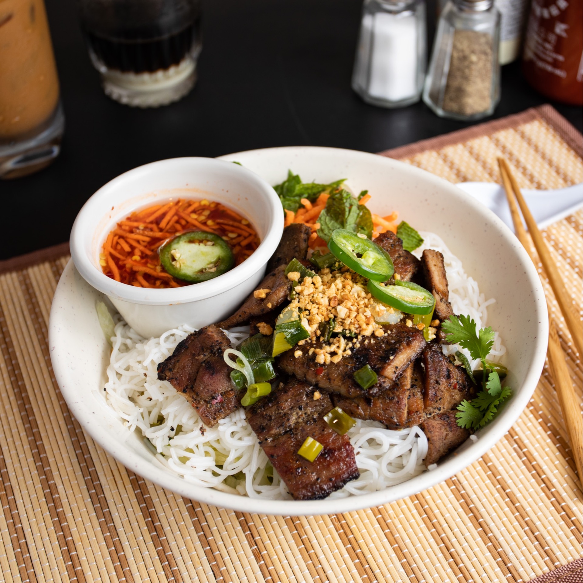 Regular Price - 15. Pork shish kebab vermicelli - bún thịt nướng.
