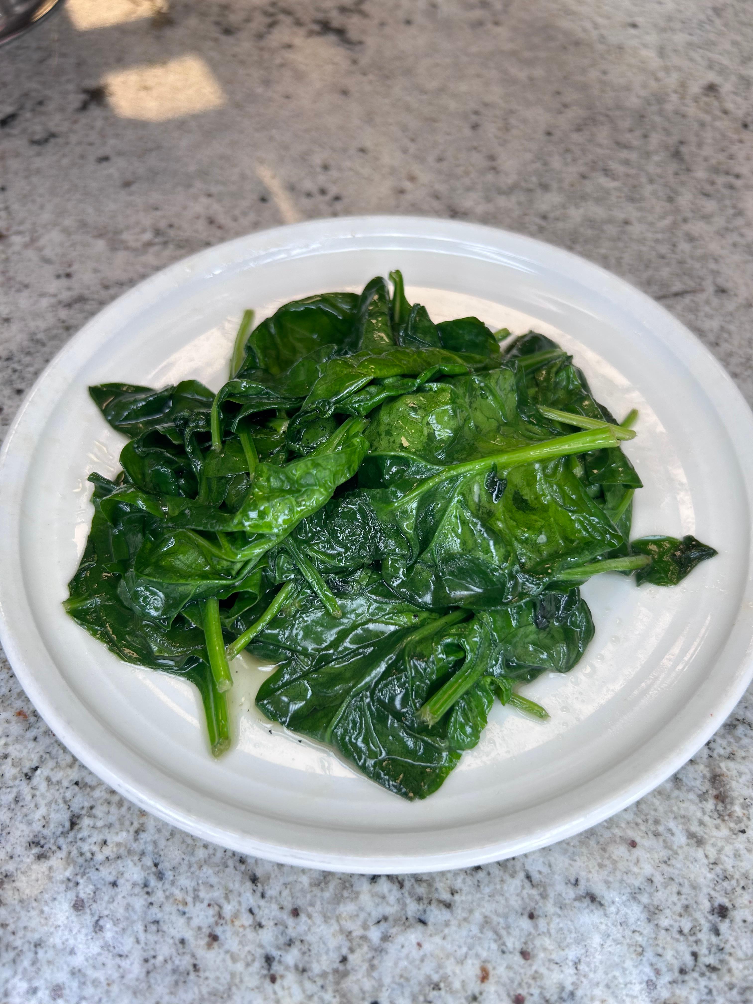 Sauteed Spinach.