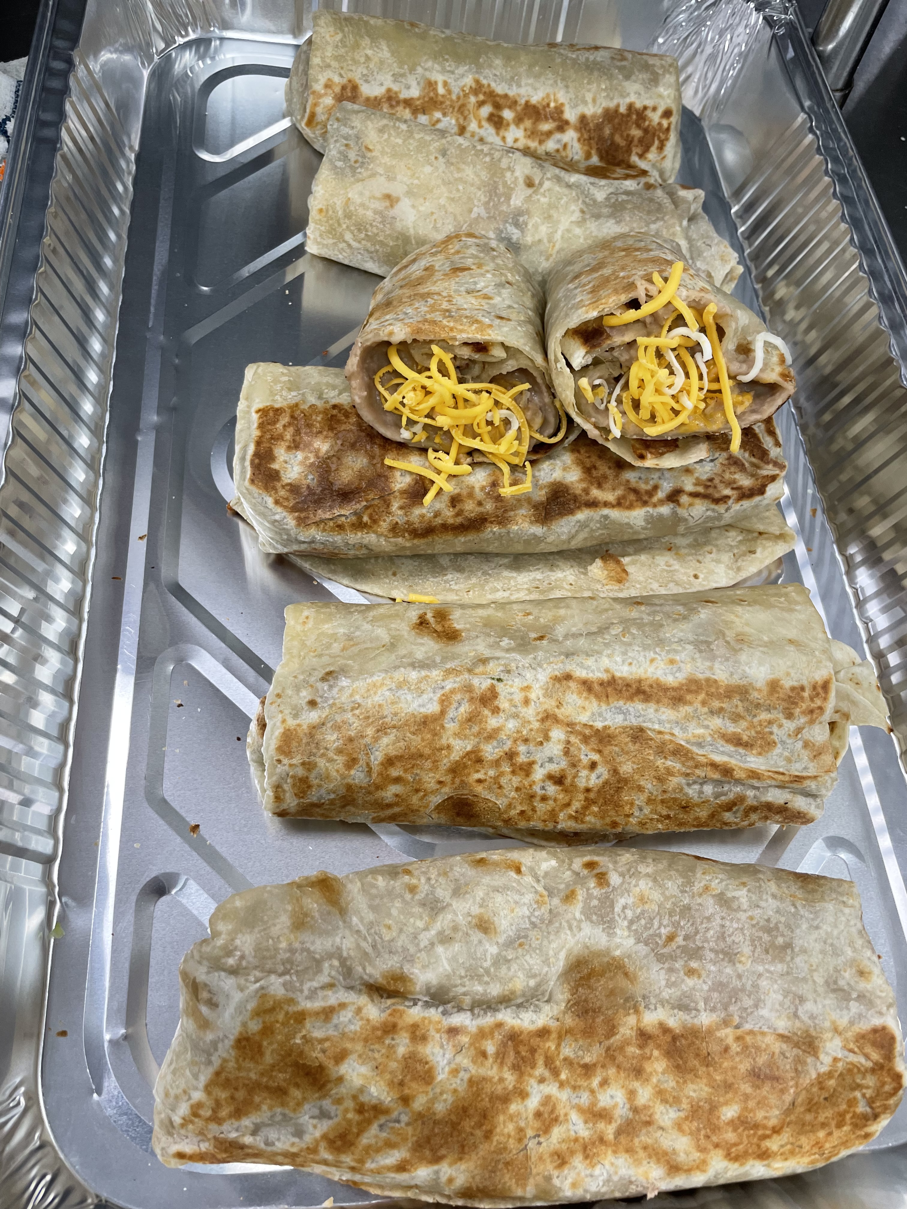 6 Pack Bean and Cheese Burritos.