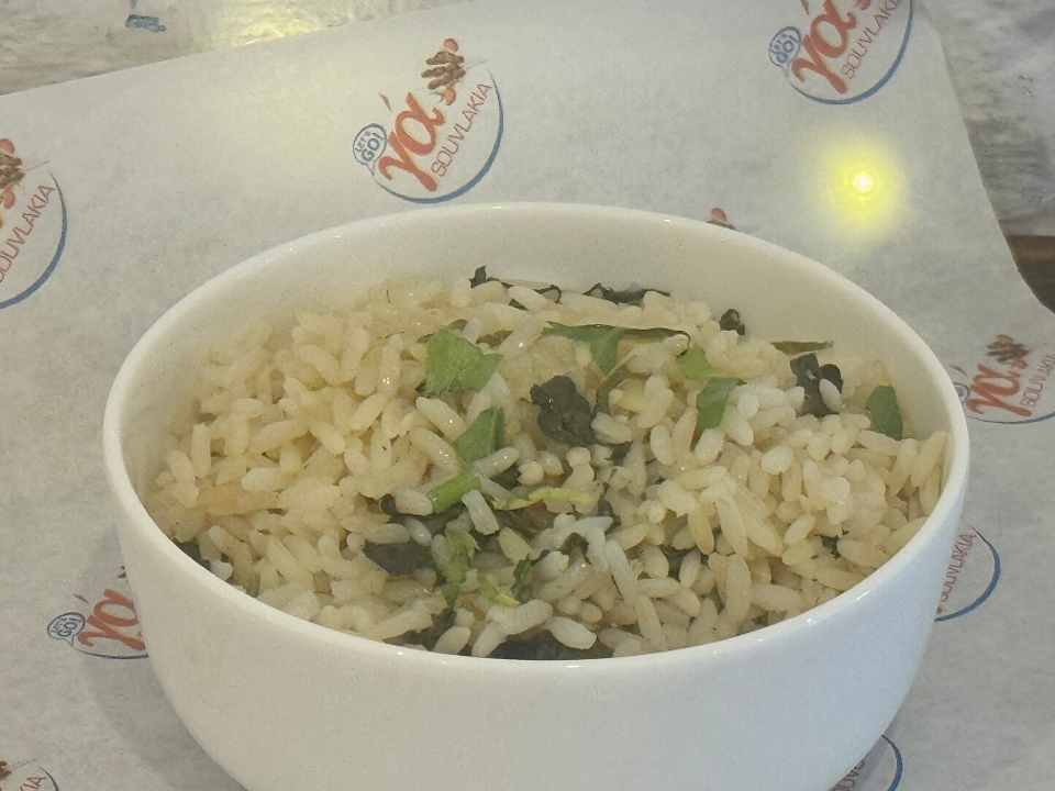White Rice w/ spinach.