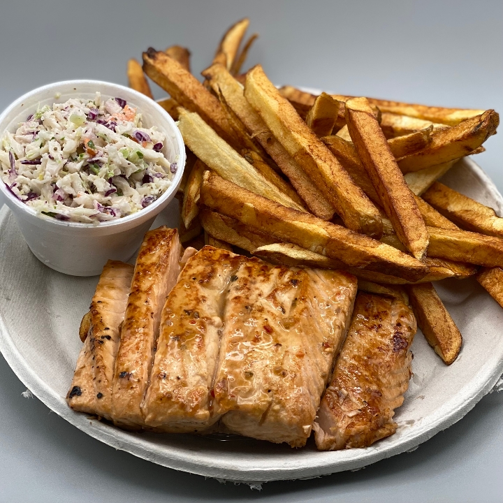 Grilled Salmon Fry Dinner.