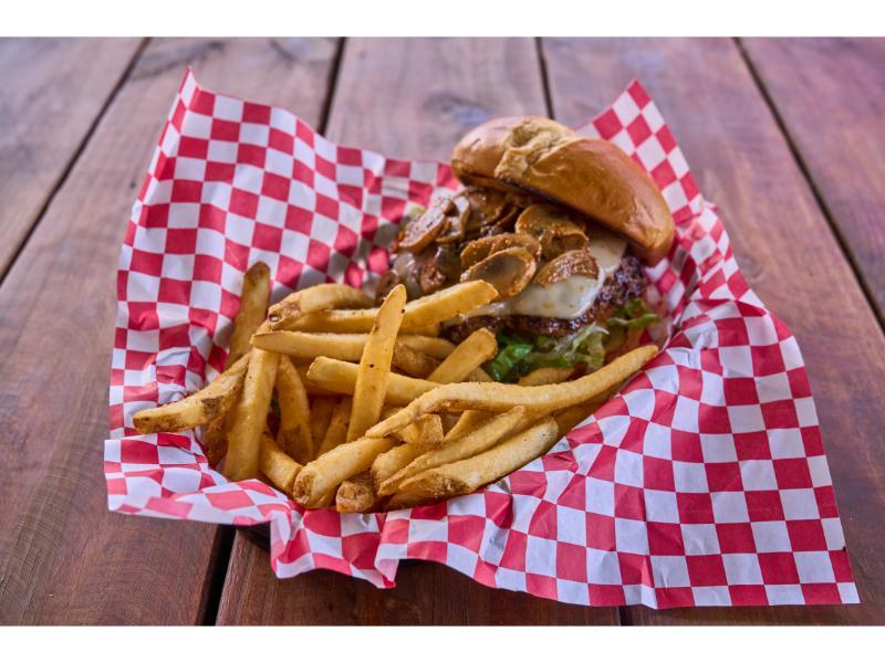 Swiss & Mushroom Burger.