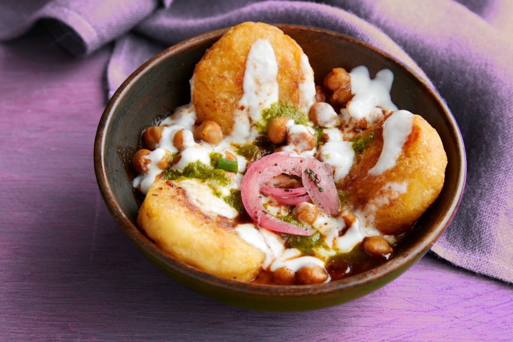 Aloo Tikki Chaat | veg, gf.