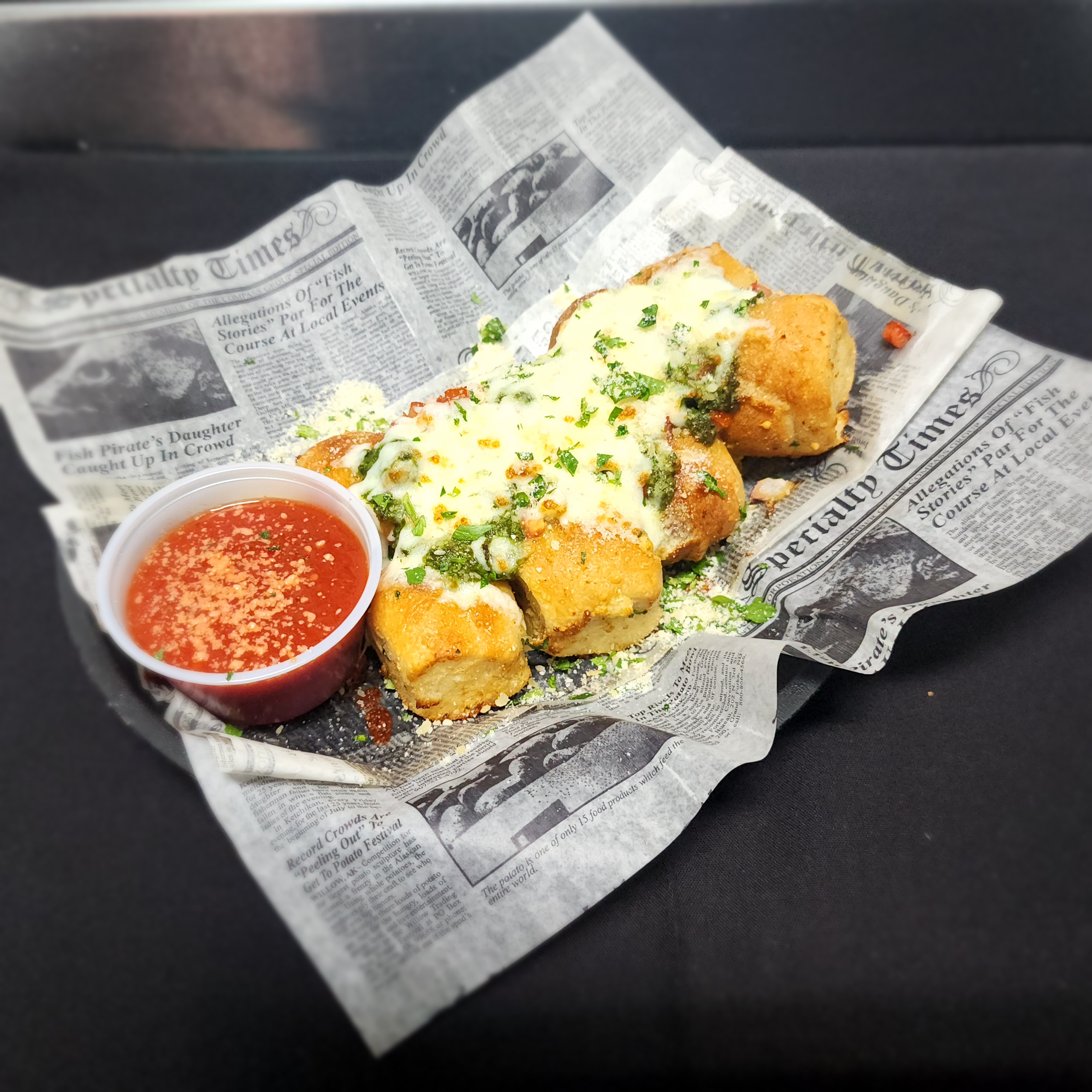 Loaded Garlic Knots.
