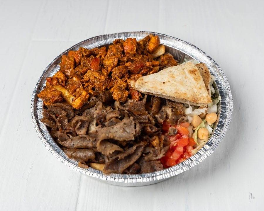 Chicken & Beef Gyro Sandwich.