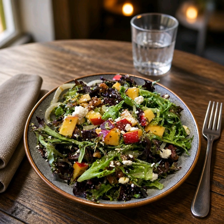 Peach and Feta Salad.