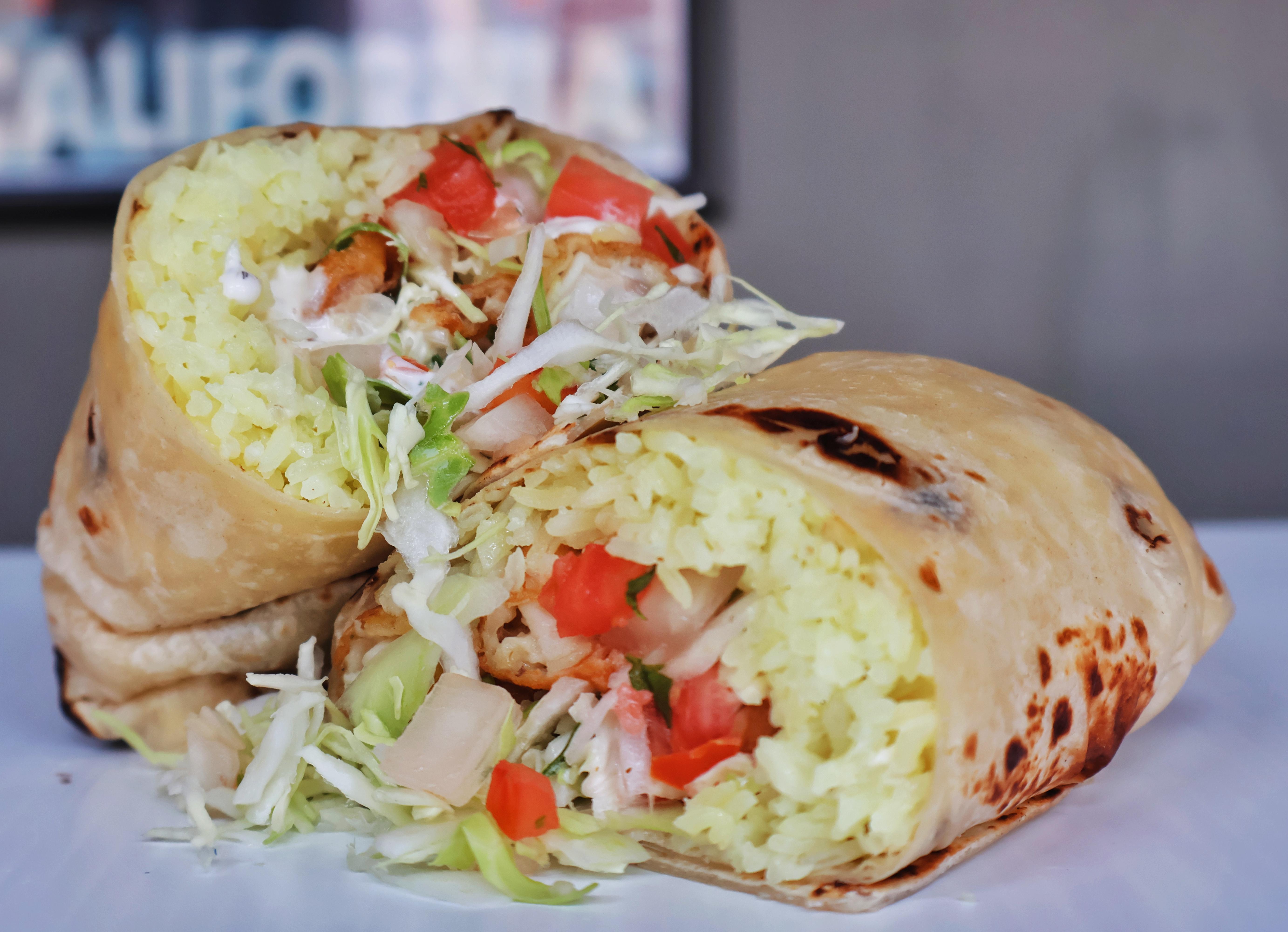 Small SHRIMP BURRITO.