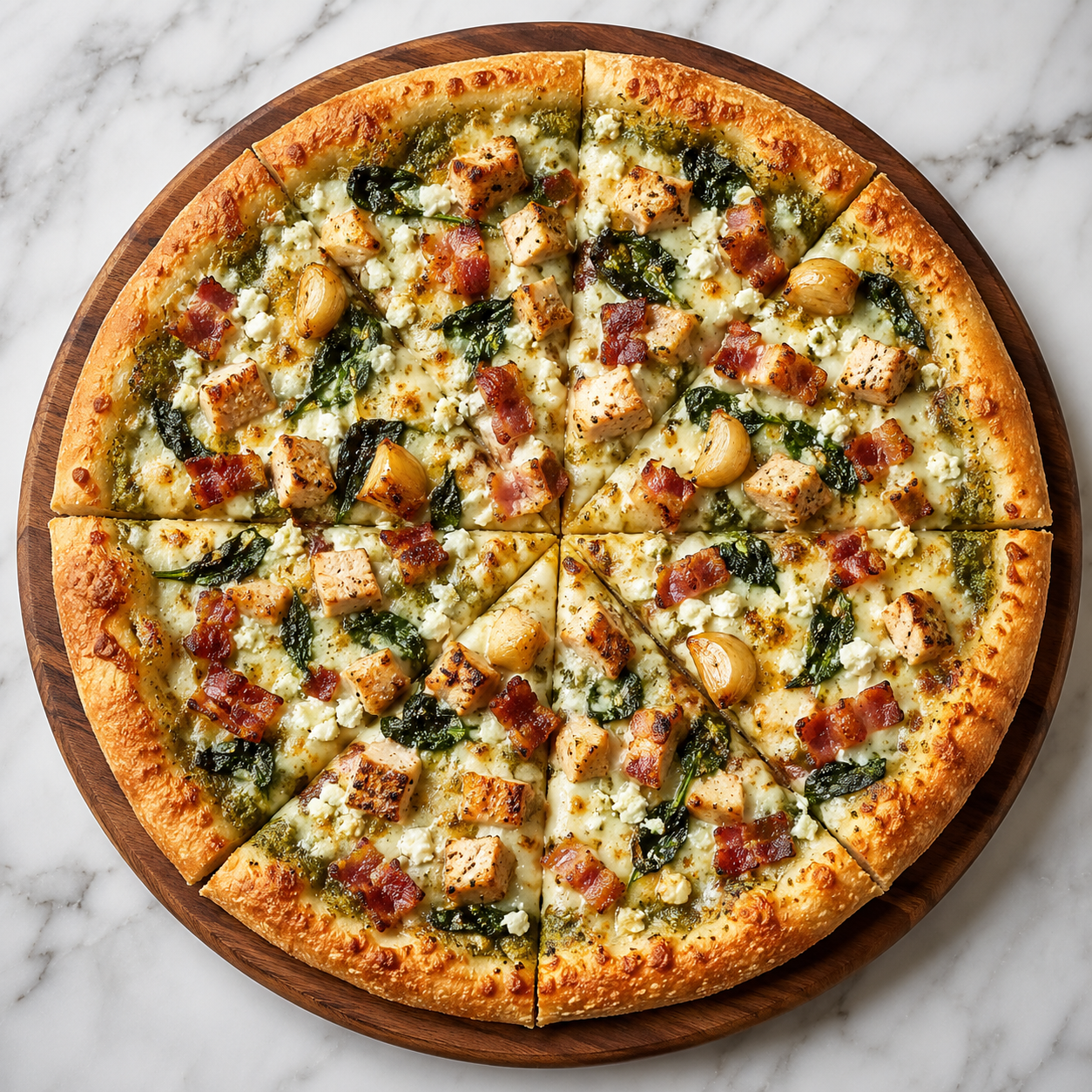 Chicken Pesto Pizza.
