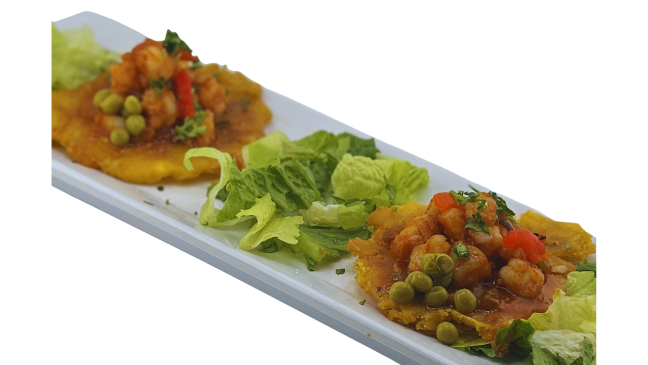 Tostone H Shrimp Appetizer.