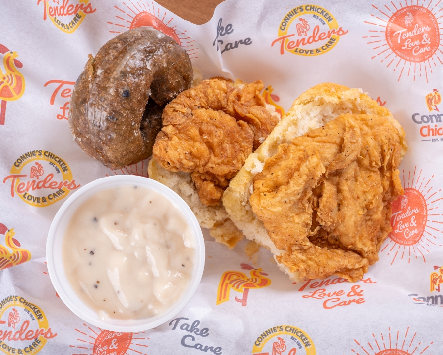 # 4 Open Face Chicken and Biscuit Combo.