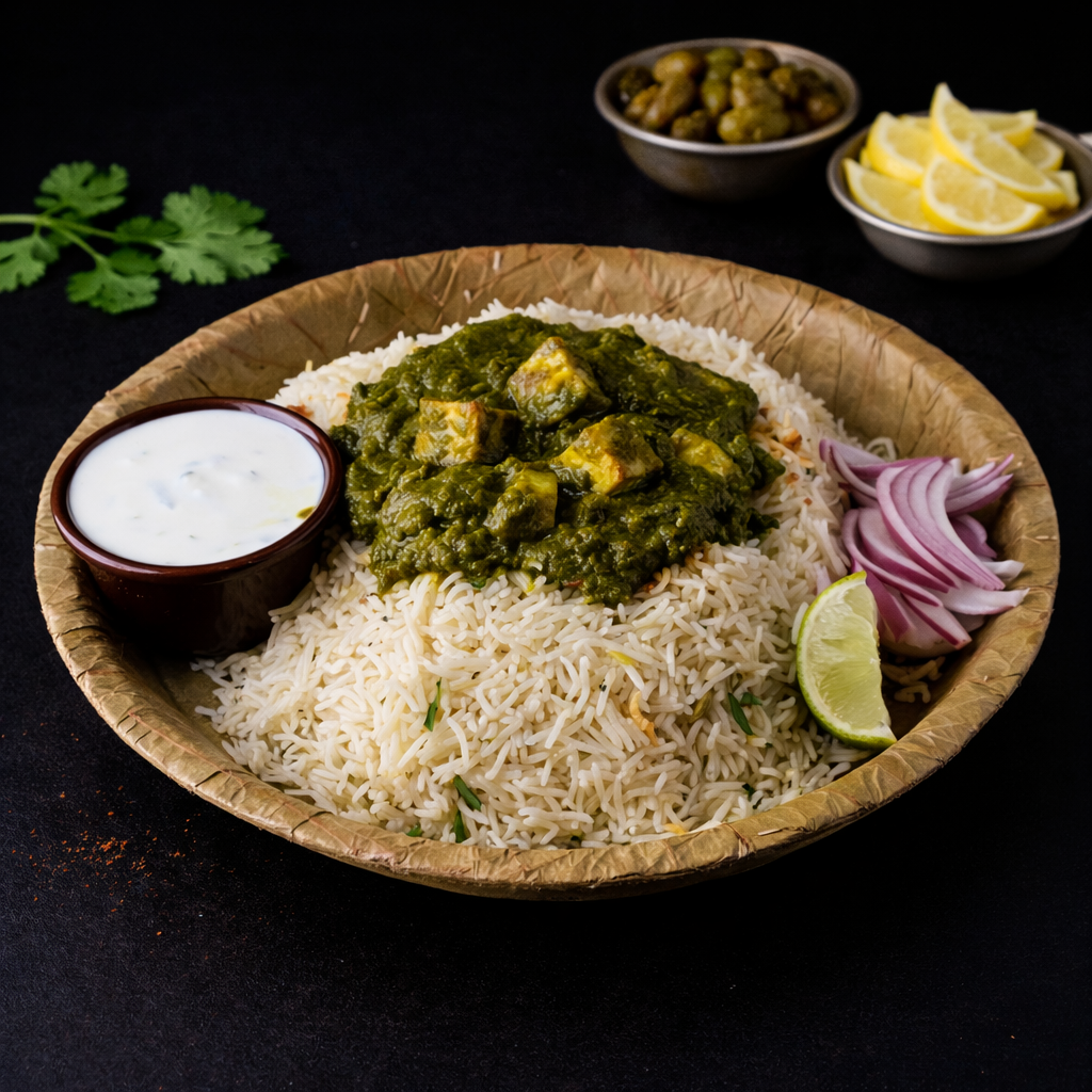 Pachimirchi Paneer Pulao (Green Chilli Paneer Pulao).
