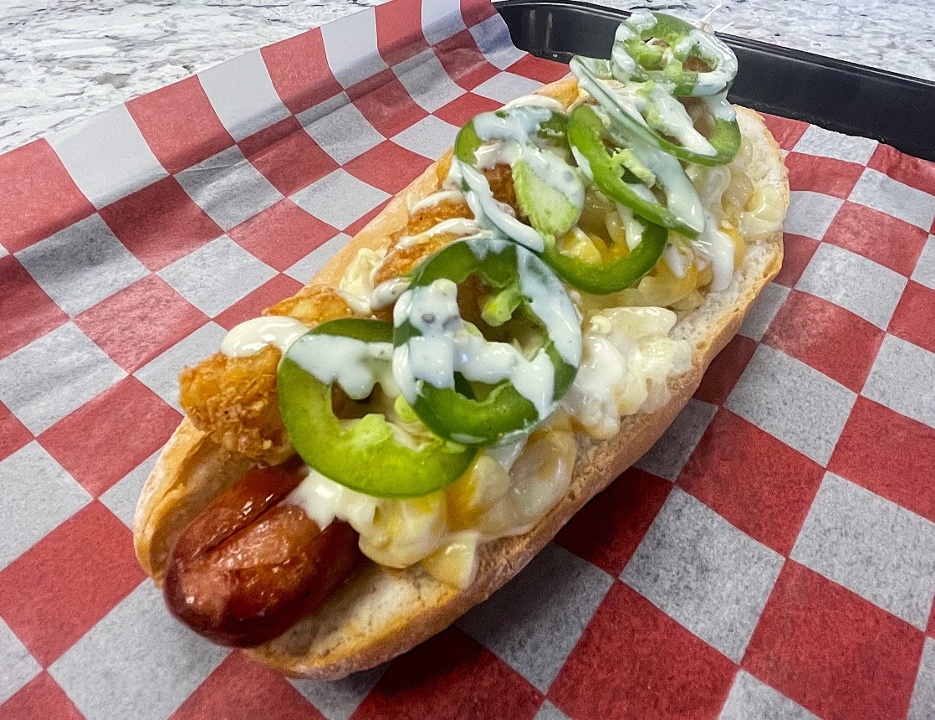Angry Mac & Tot Dog.
