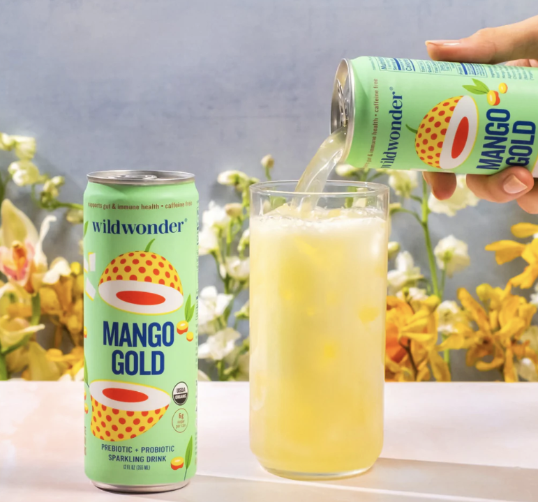 Mango Gold - Prebiotic + Probiotic Sparkling Drink.