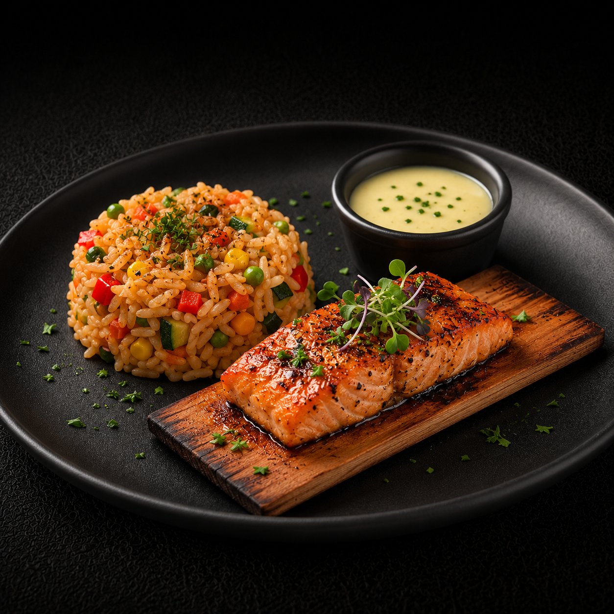 Cedar Plank Salmon.