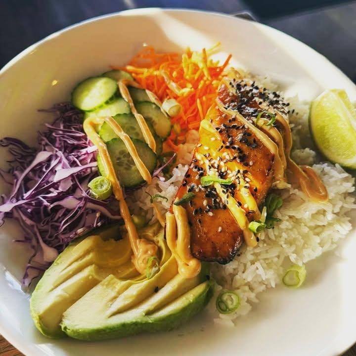 Teriyaki Salmon Bowl.